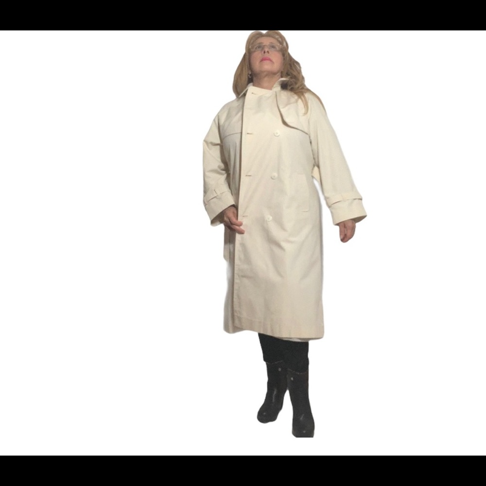Vintage VIA Veneto Luxury Beige long trench Size L - Picture 4 of 15